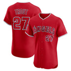 Los Angeles Angels #27 Mike Trout Red Alternate Elite Baseball Jersey