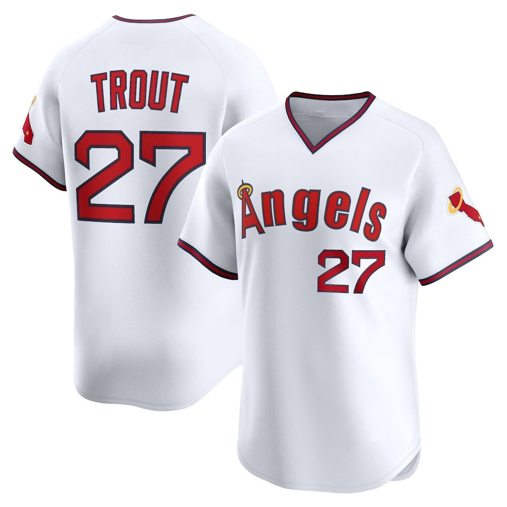 Los Angeles Angels #27 Mike Trout White Alternate Limited Baseball Jersey