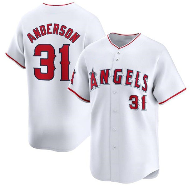 Los Angeles Angels #31 Tyler Anderson White Home Limited Stitched Baseball Jersey