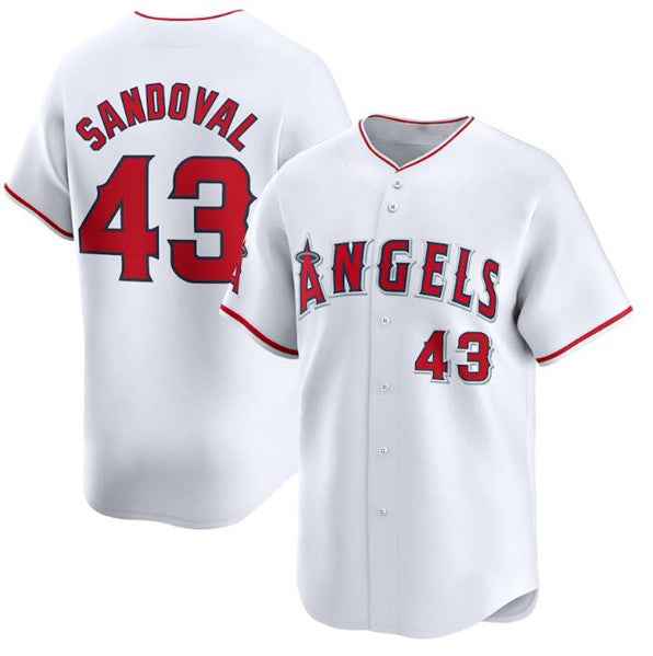 Los Angeles Angels #43 Patrick Sandoval White Home LimitedStitched Baseball Jersey