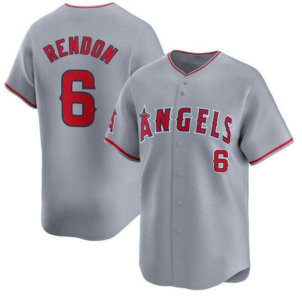 Los Angeles Angels #6 Anthony Rendon Gray Away Limited Stitched Baseball Jersey