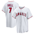 Los Angeles Angels #7 Jo Adell White Home Replica Baseball Jersey