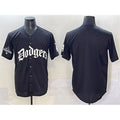 Los Angeles Dodgers Blank Black 2025 LA Gothic Style With 2024 World Series Champions Patch Vapor Premier Limited Stitched Baseball Jersey