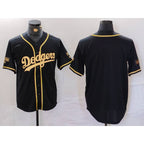 Los Angeles Dodgers Blank Black Gold World Series Champions Cool Base Stitched Baseball Jersey