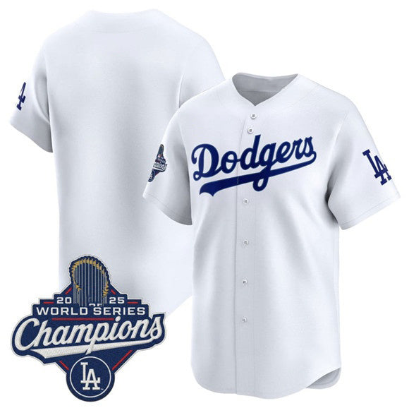 Los Angeles Dodgers Blank White 2025 Champions Stitched Baseball Jersey