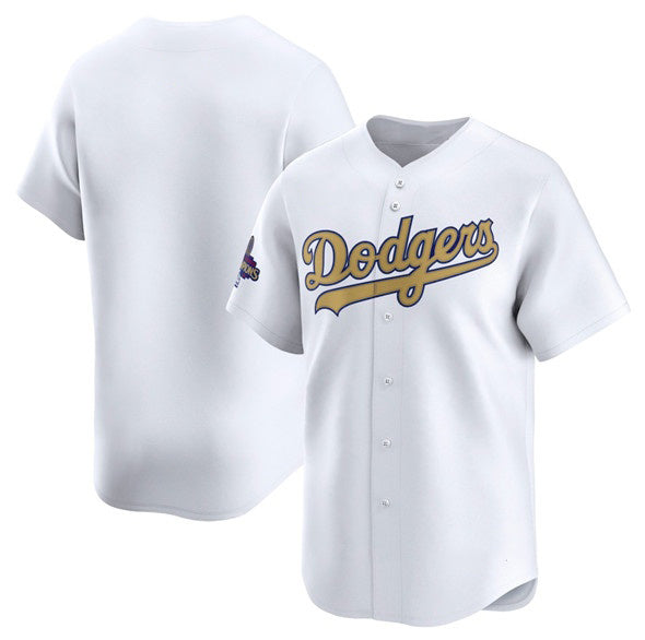 Los Angeles Dodgers Blank White 2025 Gold Collection Limited Stitched Baseball Jersey