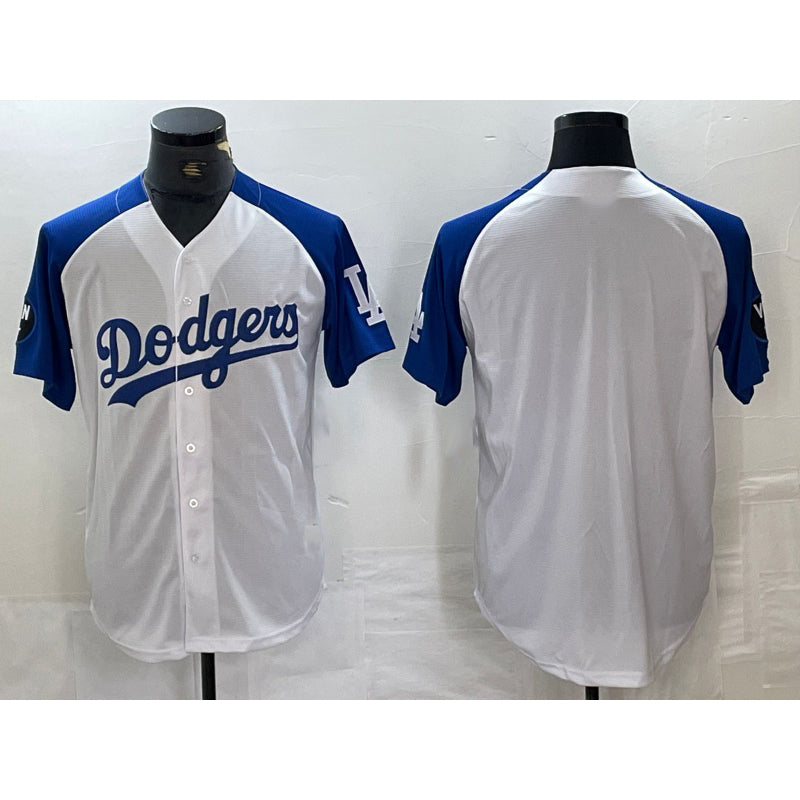Los Angeles Dodgers Blank White Blue Fashion Stitched Cool Base Limited Baseball Jersey