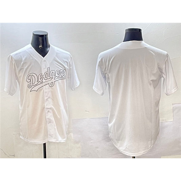 Los Angeles Dodgers Blank White Cool Base Stitched Baseball Jersey