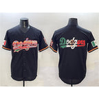 Los Angeles Dodgers Team Big Logo Black Mexico Limited Stitched Baseball Jersey