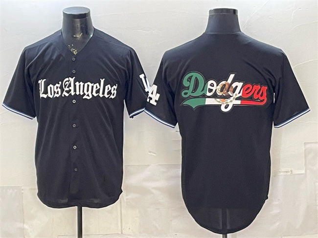 Los Angeles Dodgers Team Big Logo Black 'Gothic Edition' Vapor Premier Limited Stitched Baseball Jersey