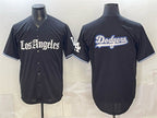Los Angeles Dodgers Team Big Logo Black 'Gothic Edition' Vapor Premier Limited Stitched Baseball Jersey 2