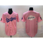 Los Angeles Dodgers Team Big Logo Pink 2025 Tokyo Series Limited Stitched Baseball Jersey