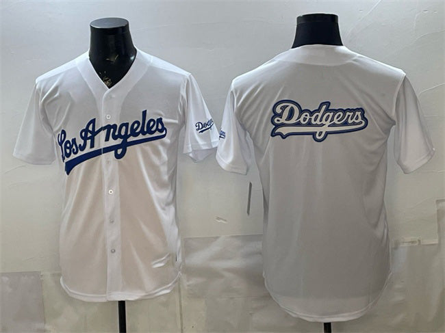 Los Angeles Dodgers Team Big Logo White Alternate Stadium Stitched Baseball Jersey