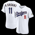 Los Angeles Dodgers #11 Roki Sasaki White 2026 Gold Collection Authentic Baseball Jersey