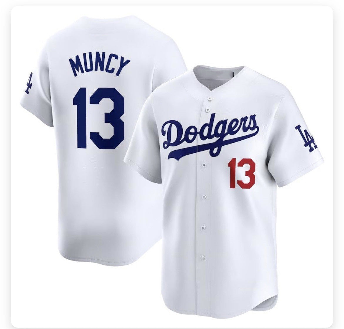 Los Angeles Dodgers #13 Max Muncy Blue Stitched Cool Base Jersey