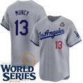 Los Angeles Dodgers #13 Max Muncy Gray 2024 World Series Patch Limited Stitched Baseball Jersey