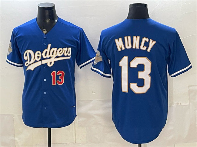 Los Angeles Dodgers #13 Max Muncy Royal 2026 Alternate Gold Collection Stadium Stitched Baseball Jersey