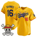 Los Angeles Dodgers #16 SHANKS Gold x One Piece Vapor Premier Limited Baseball Stitched Jersey
