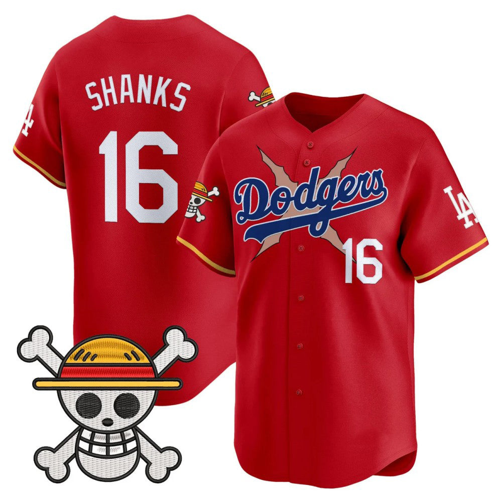 Los Angeles Dodgers #16 SHANKS Red x One Piece Vapor Premier Limited Baseball Stitched Jerse