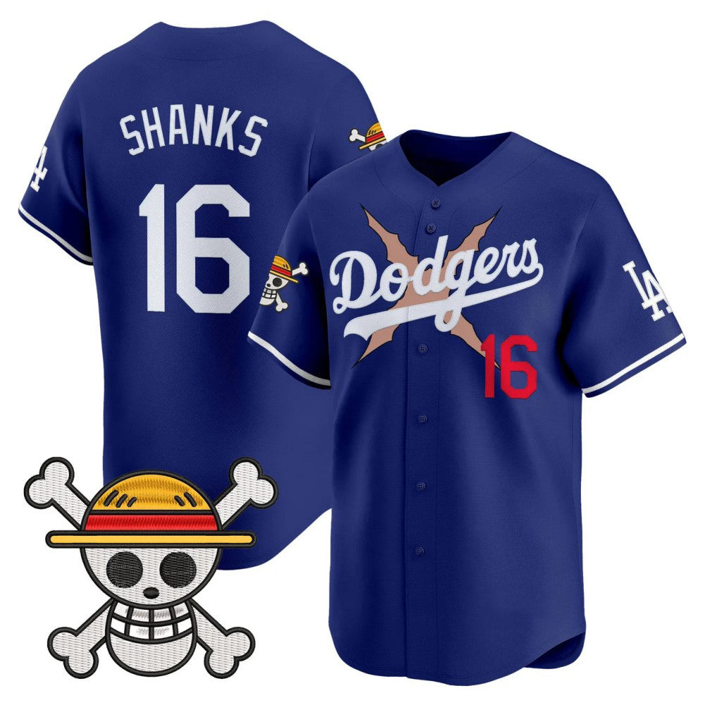 Los Angeles Dodgers #16 SHANKS Royal x One Piece Vapor Premier Limited Baseball Stitched Jerse
