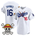 Los Angeles Dodgers #16 SHANKS White x One Piece Vapor Premier Limited Baseball Stitched Jerse