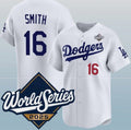 Los Angeles Dodgers #16 Will Smith White 2025 World Series Home Limited Stitched Baseball Jersey