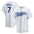 Los Angeles Dodgers #7 Blake Snell White Home Replica Player Baseball Jersey