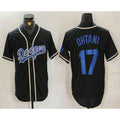 Los Angeles Dodgers #17 Shohei Ohtani Black Cool Base With Patch Stitched Baseball Jersey