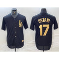 Los Angeles Dodgers #17 Shohei Ohtani Black Gold Cool Base Stitched Baseball Jersey