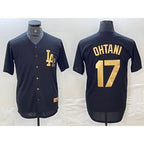 Los Angeles Dodgers #17 Shohei Ohtani Black Gold Cool Base Stitched Baseball Jersey