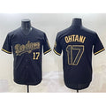 Los Angeles Dodgers #17 Shohei Ohtani Black Gold Limited Stitched Baseball Jersey