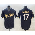 Los Angeles Dodgers #17 Shohei Ohtani Black Gold Stitched Cool Baseball Jersey