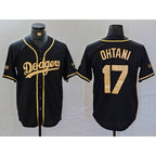 Los Angeles Dodgers #17 Shohei Ohtani Black Gold World Series Champions Cool Base Stitched Baseball Jersey