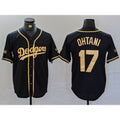 Los Angeles Dodgers #17 Shohei Ohtani Black Gold World Series Champions Cool Base Stitched Baseball Jersey