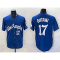 Los Angeles Dodgers #17 Shohei Ohtani Blue 2025 LA Gothic Style With Fernando Patch Vapor Premier Limited Stitched Baseball Jersey