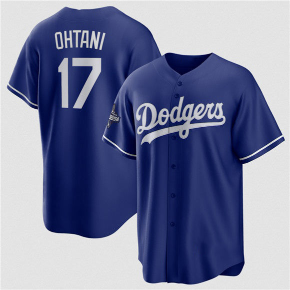 Los Angeles Dodgers #17 Shohei Ohtani Blue 2025 World Series Champions Stitched Baseball Jersey