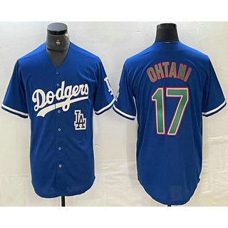Los Angeles Dodgers #17 Shohei Ohtani Blue Green Stitched Cool Baseball Jersey
