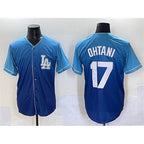 Los Angeles Dodgers #17 Shohei Ohtani Blue Stitched Baseball Jersey