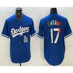 Los Angeles Dodgers #17 Shohei Ohtani Mexico Blue Cool Base Stitched Baseball Jersey