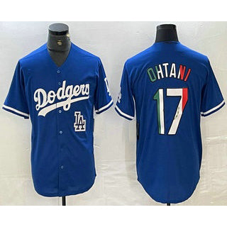 Los Angeles Dodgers #17 Shohei Ohtani Mexico Blue Cool Base Stitched Baseball Jersey