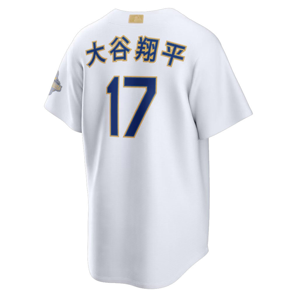 Los Angeles Dodgers #17 Shohei Ohtani White 2026 Gold Collection Stadium Kanji Baseball Jersey