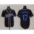 Los Angeles Dodgers #17 Shohei Ohtani Number Black Cool Base With Patch Stitched Baseball Jerseys
