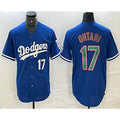Los Angeles Dodgers #17 Shohei Ohtani Number Blue Green Stitched Cool Baseball Jerseys