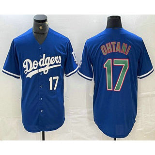 Los Angeles Dodgers #17 Shohei Ohtani Number Blue Green Stitched Cool Baseball Jerseys