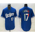 Los Angeles Dodgers #17 Shohei Ohtani Number Mexico Blue Cool Base Stitched Baseball Jerseys