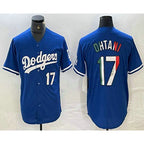 Los Angeles Dodgers #17 Shohei Ohtani Number Mexico Blue Cool Base Stitched Baseball Jerseys