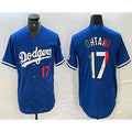 Los Angeles Dodgers #17 Shohei Ohtani Number Mexico Blue Cool Base Stitched Baseball Jerseys