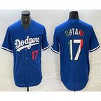 Los Angeles Dodgers #17 Shohei Ohtani Number Mexico Blue Cool Base Stitched Baseball Jerseys
