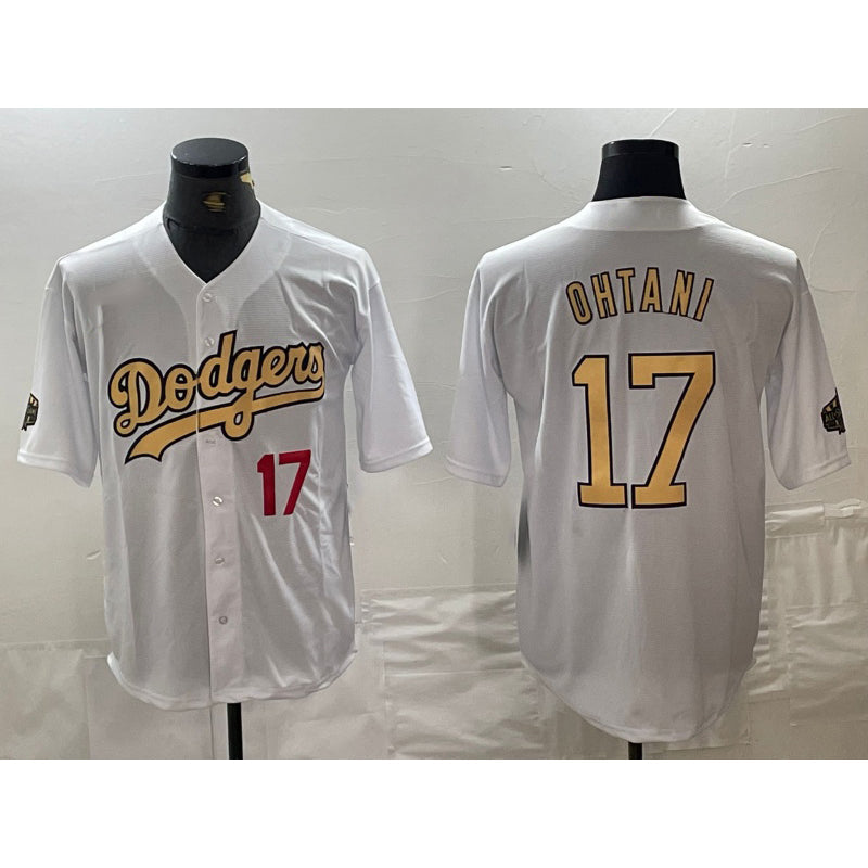 Los Angeles Dodgers #17 Shohei Ohtani Number White 2022 All Star Stitched Cool Baseball Jerseys