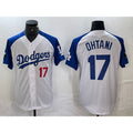 Los Angeles Dodgers #17 Shohei Ohtani Number White Blue Fashion Stitched Cool Base Limited Baseball Jerseys